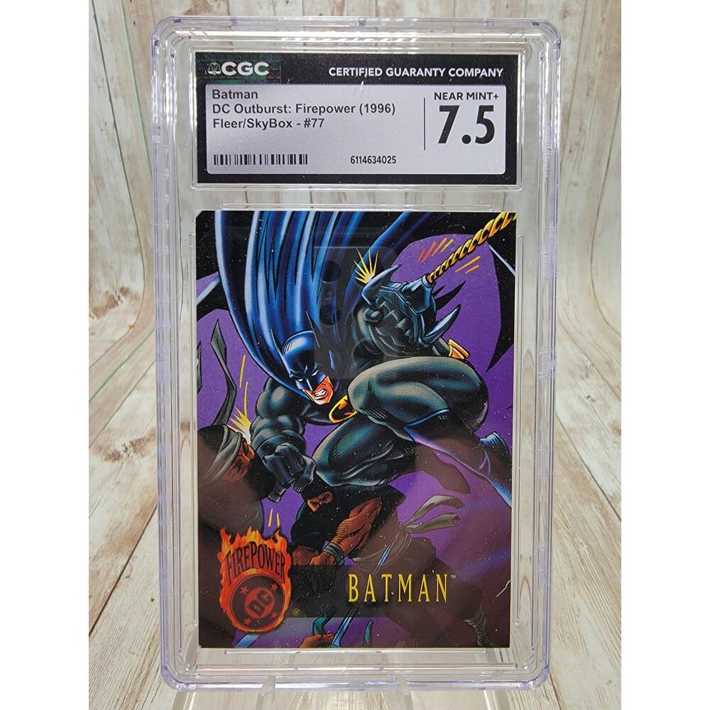 1996 Fleer DC Outburst: Embossed Firepower #77 Batman CGC 7.5